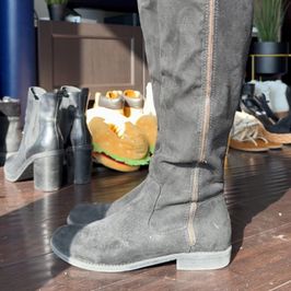Stinky Knee High Black Boots