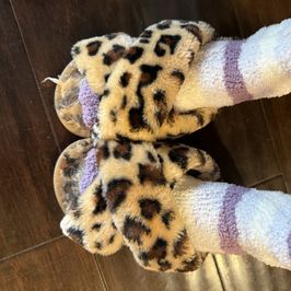 Used Leopard Slippers Worn and Luxurious