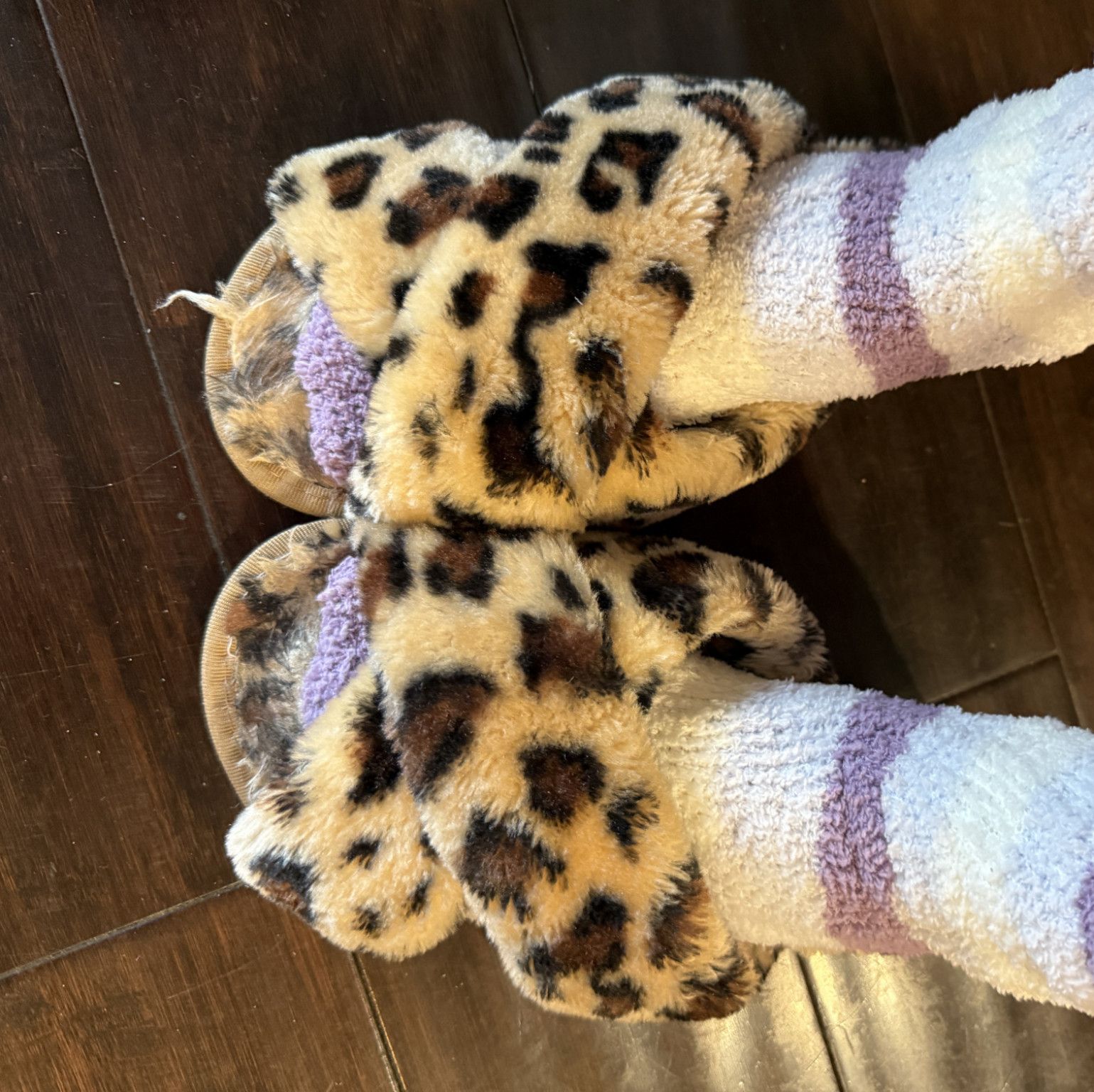 Used Leopard Slippers Worn and Luxurious