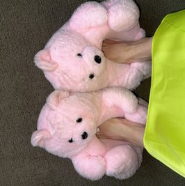 Pretty in Pink Bunny Slippers