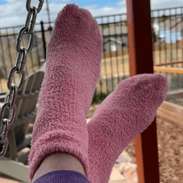 Pink fuzzy socks