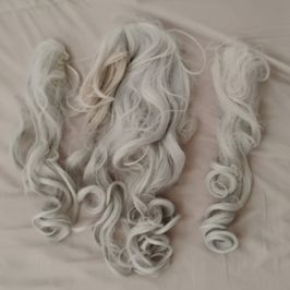 My Silver Wig With Pigtails