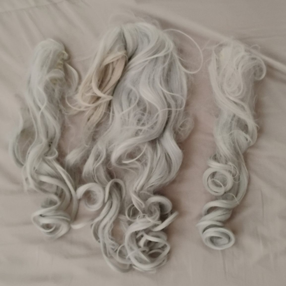 My Silver Wig With Pigtails