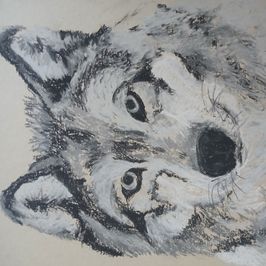 Be Fierce Wolf Charcoal Drawing