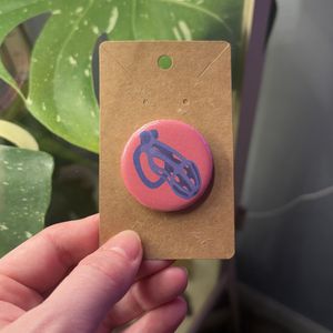 Chastity Cage Kinky Collectors Button Pin