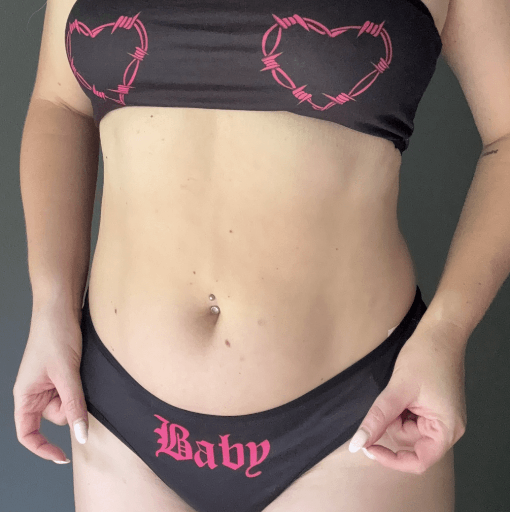 BLACK AND PINK BABE SET