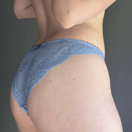 BLUE LACE PANTIES WORN