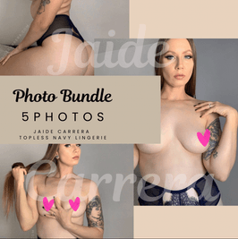 Photo Bundle Topless in Navy Lingerie