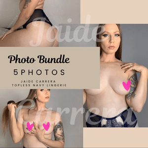 Photo Bundle Topless in Navy Lingerie