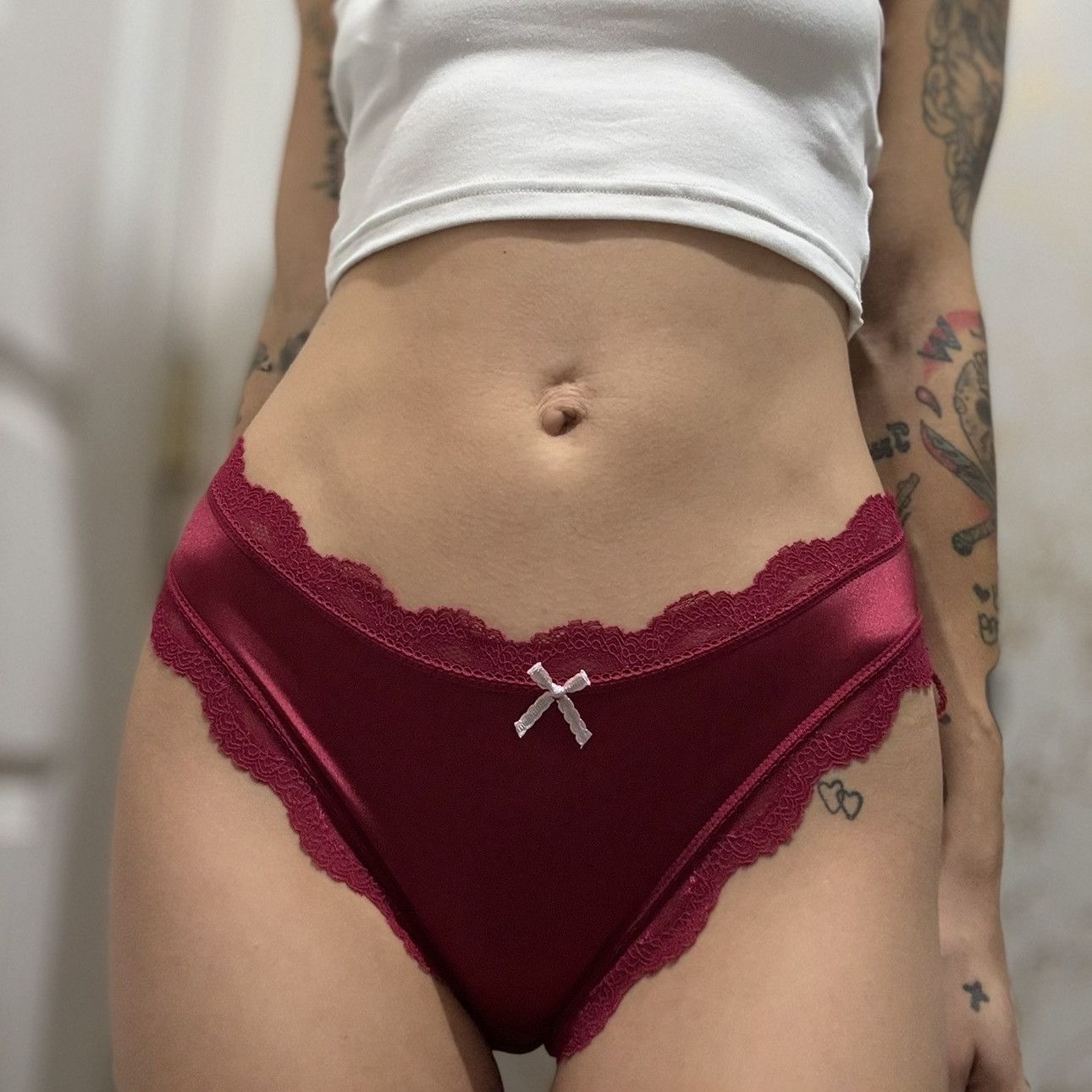 Red Satin panties