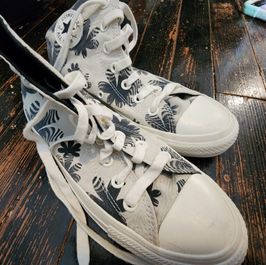 High Top Floral Converse Sneakers Size 6
