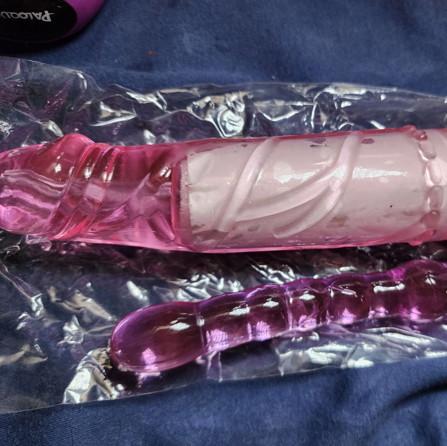 Jelly Pink and Purple Attachments for Fuck Machine