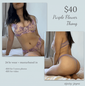 Purple Flower Thong