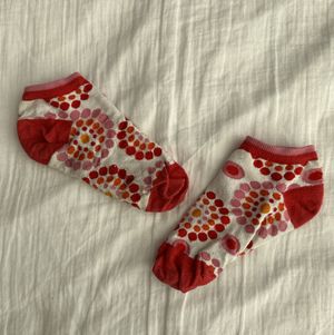 red and pink ankle socks