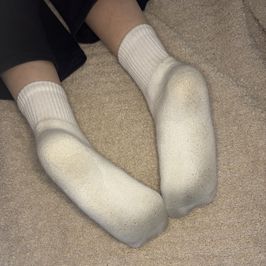 White TNA Ankle Socks Dirty Black Bottoms