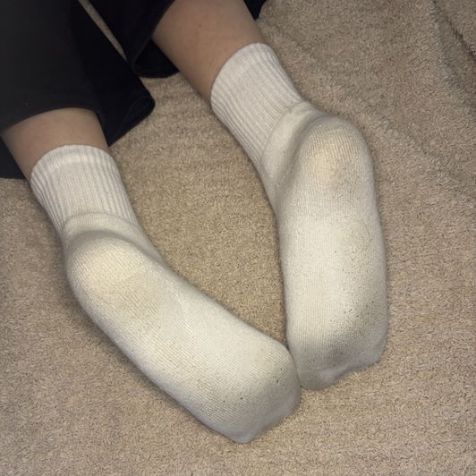 White TNA Ankle Socks Dirty Black Bottoms