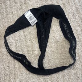 Black Calvin Klein Thong Panties Well Worn