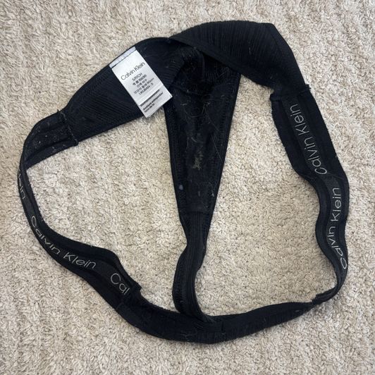 Black Calvin Klein Thong Panties Well Worn