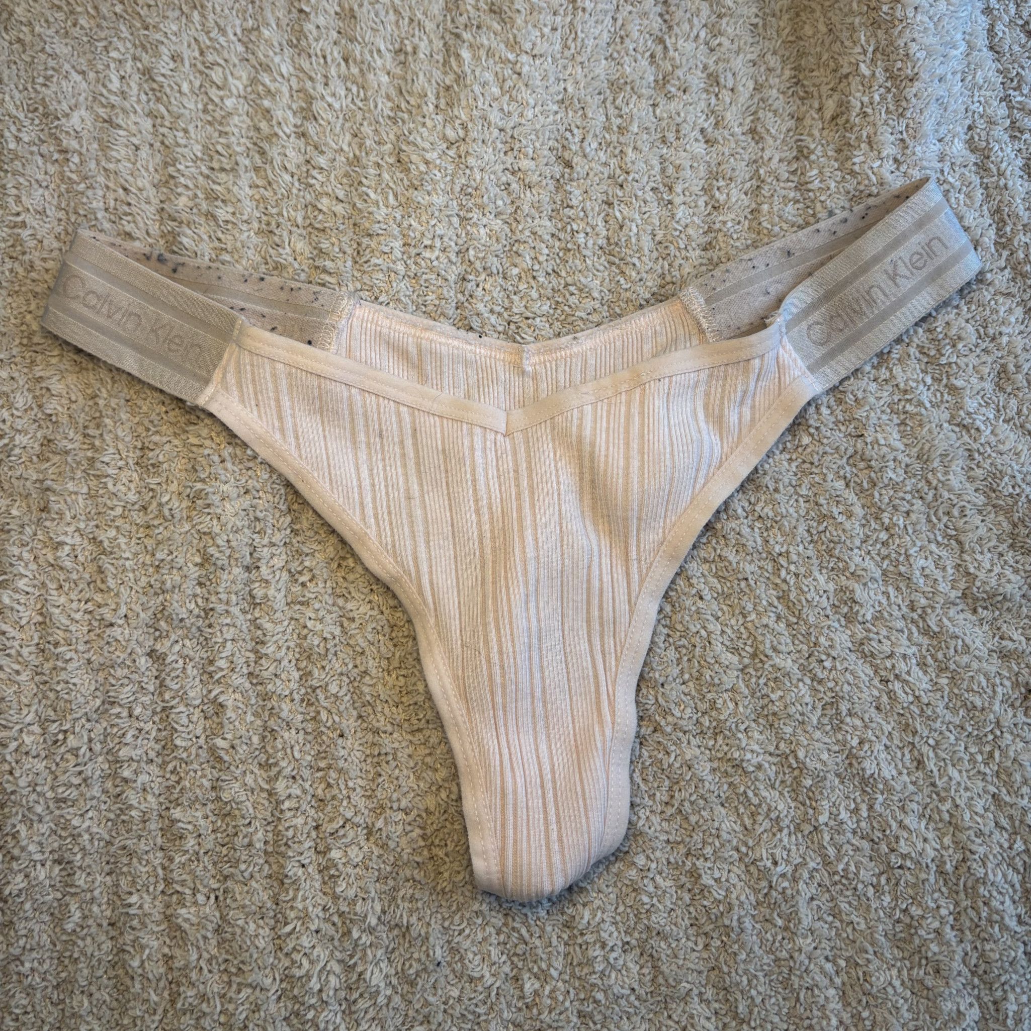 Pink Calvin Klein Thong Panties Well Worn