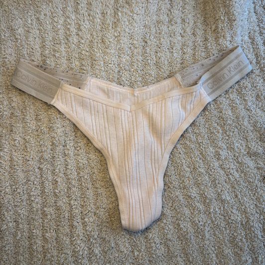 Pink Calvin Klein Thong Panties Well Worn