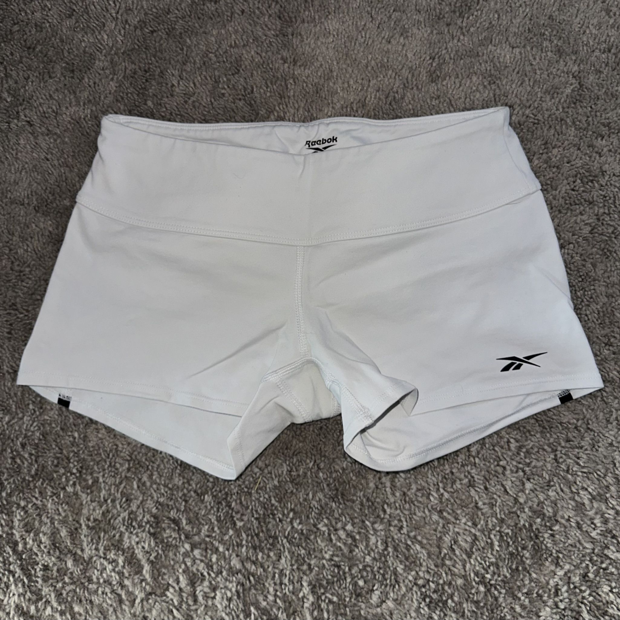White Reebok Workout Shorts