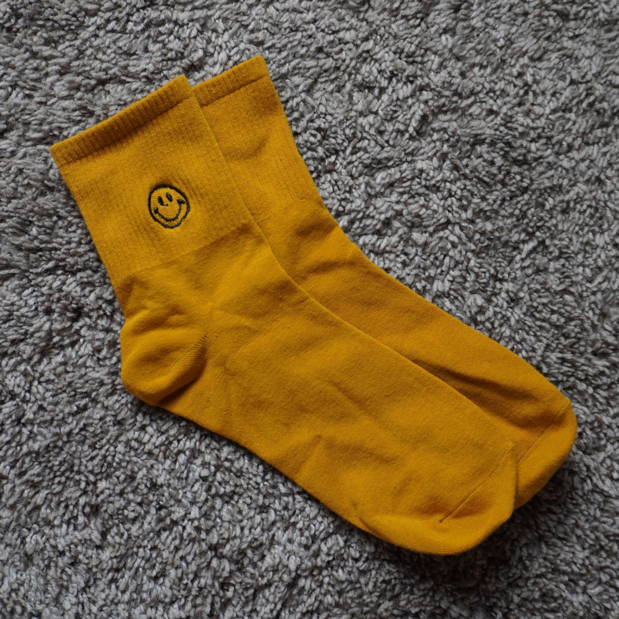 Yellow Smiley Socks