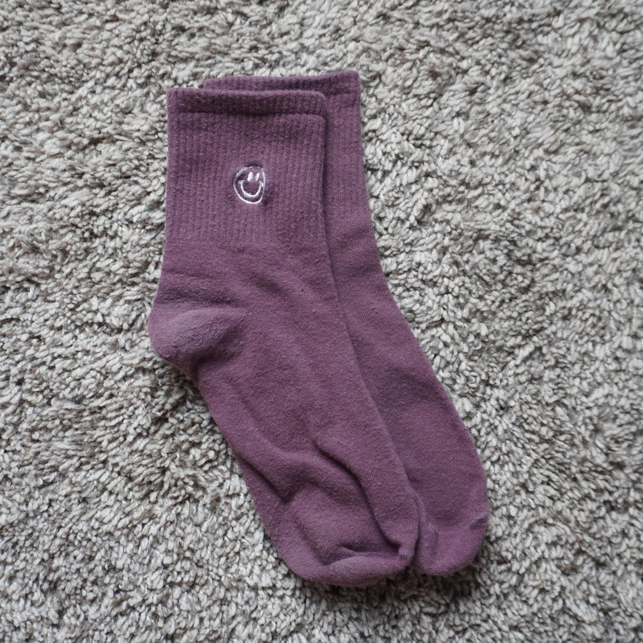 Purple Smiley Socks