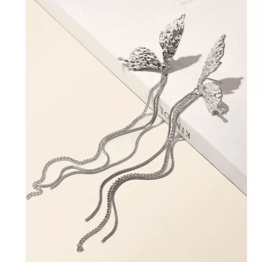 Sexy silver butterfly earrings