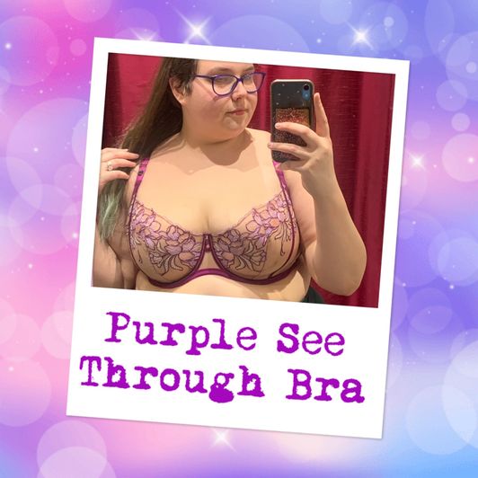 Very Used Purple Mesh Floral Purple Bra