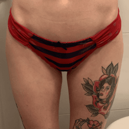 Red and Blue Worn Panties