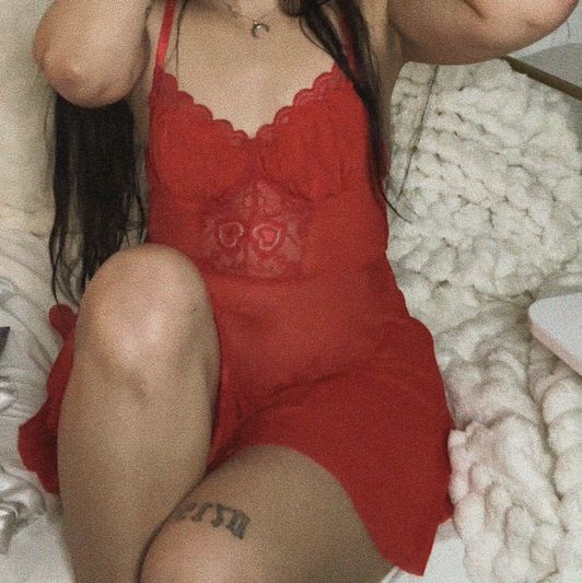 Red teddy lingerie and panties