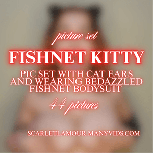 Nude pic set: cat ears and see through fishnet bodysuit