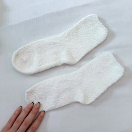White fuzzy socks