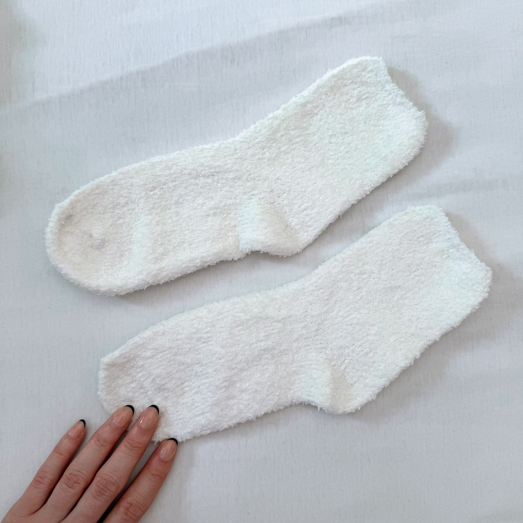 White fuzzy socks