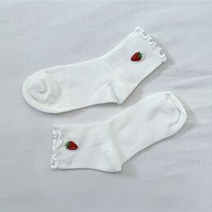 White strawberry socks