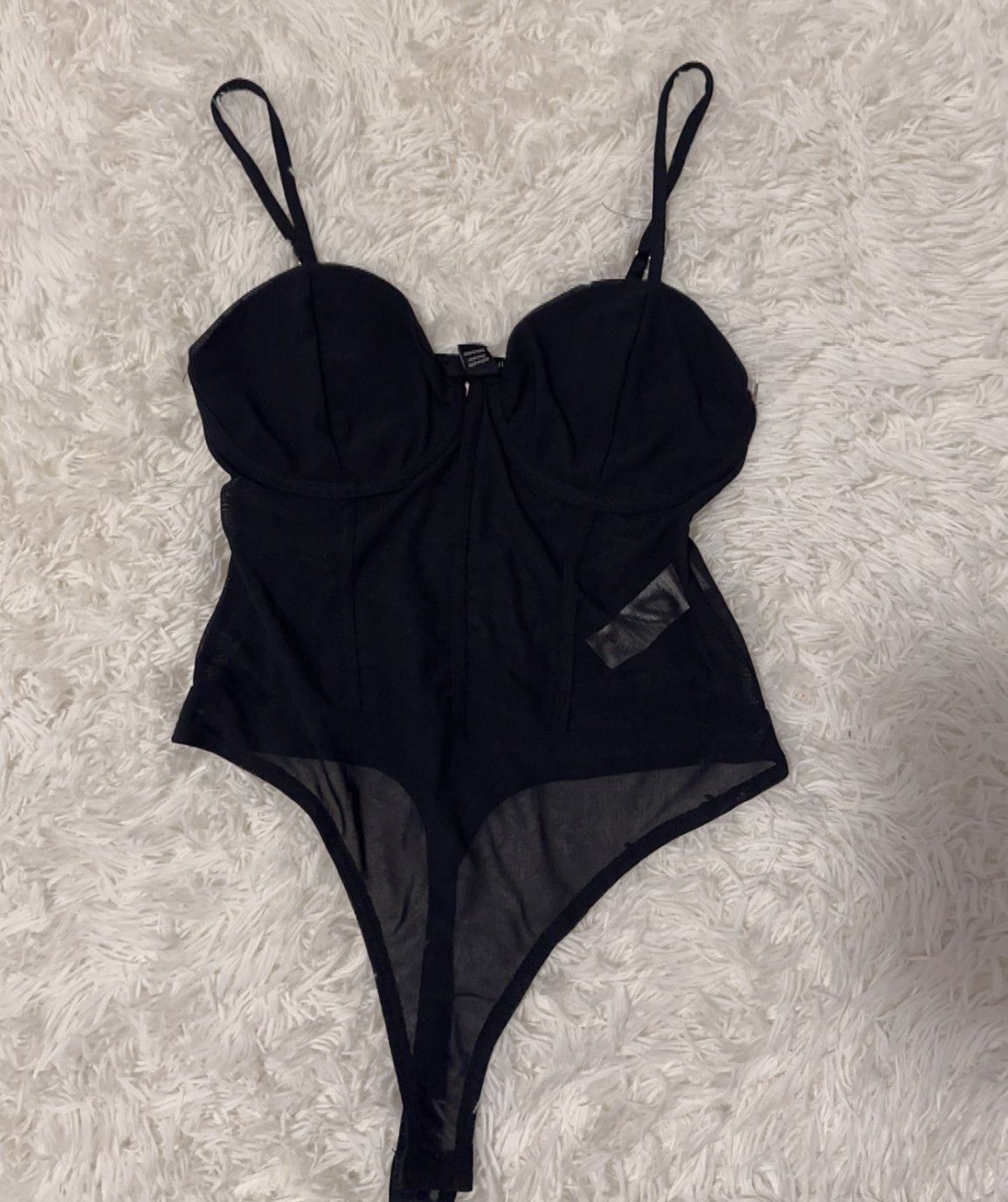 Black mesh bodysuit