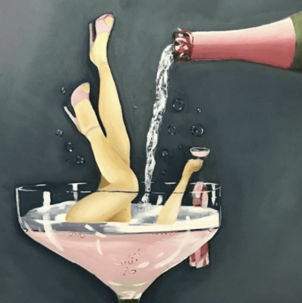 tribute  a glass of champagne