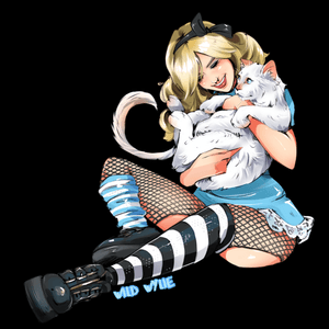 Punk Alice N White Rabbit Sticker