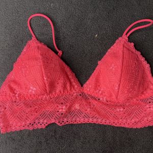 Medium hot pink lace bra