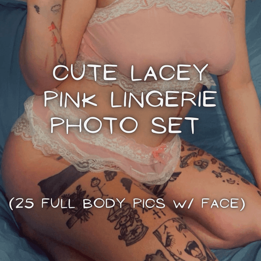 Cute Lacey Pink Lingerie Photo Set