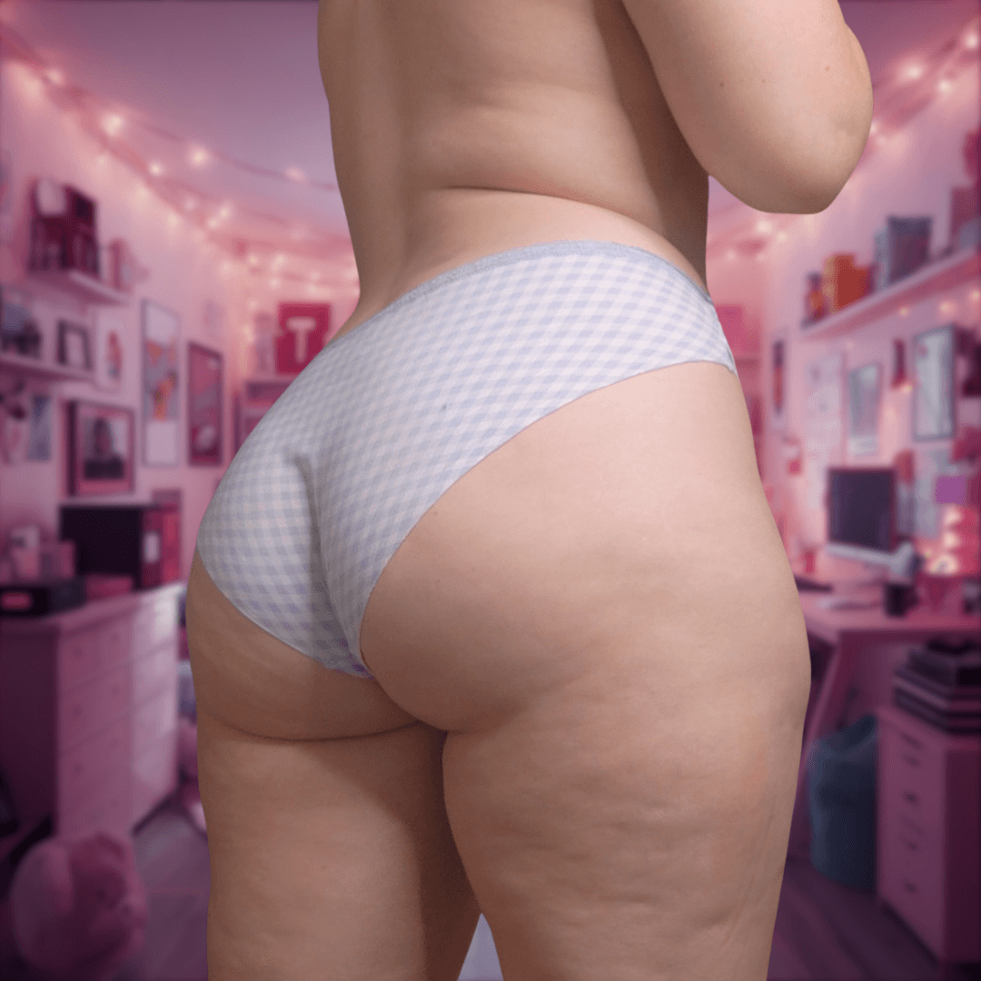 Blue and White Checkered Panty