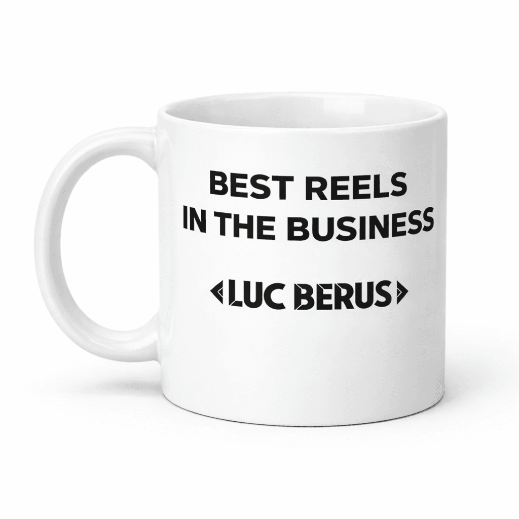 Mug Best Reels In The Business Luc Berus White w Video Gift
