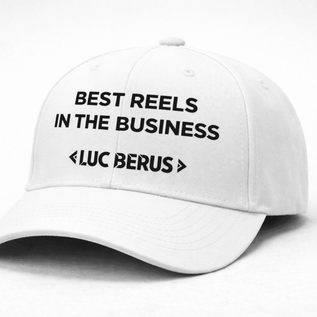 Cap Best Reels In The Business Luc Berus White w Video Gift