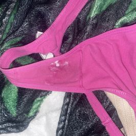 Pink Victorious secret cum stained thong