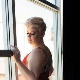 A Red Lace Teddy Photo Set