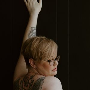 Black Lingerie and Fishnet Photo Set