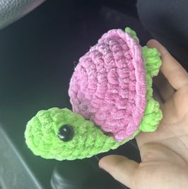 Crocheted handmade plush turtle