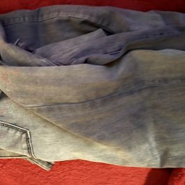 Worn Womens Blue Jeans