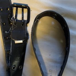 Worn Black Leather Spanking Belt