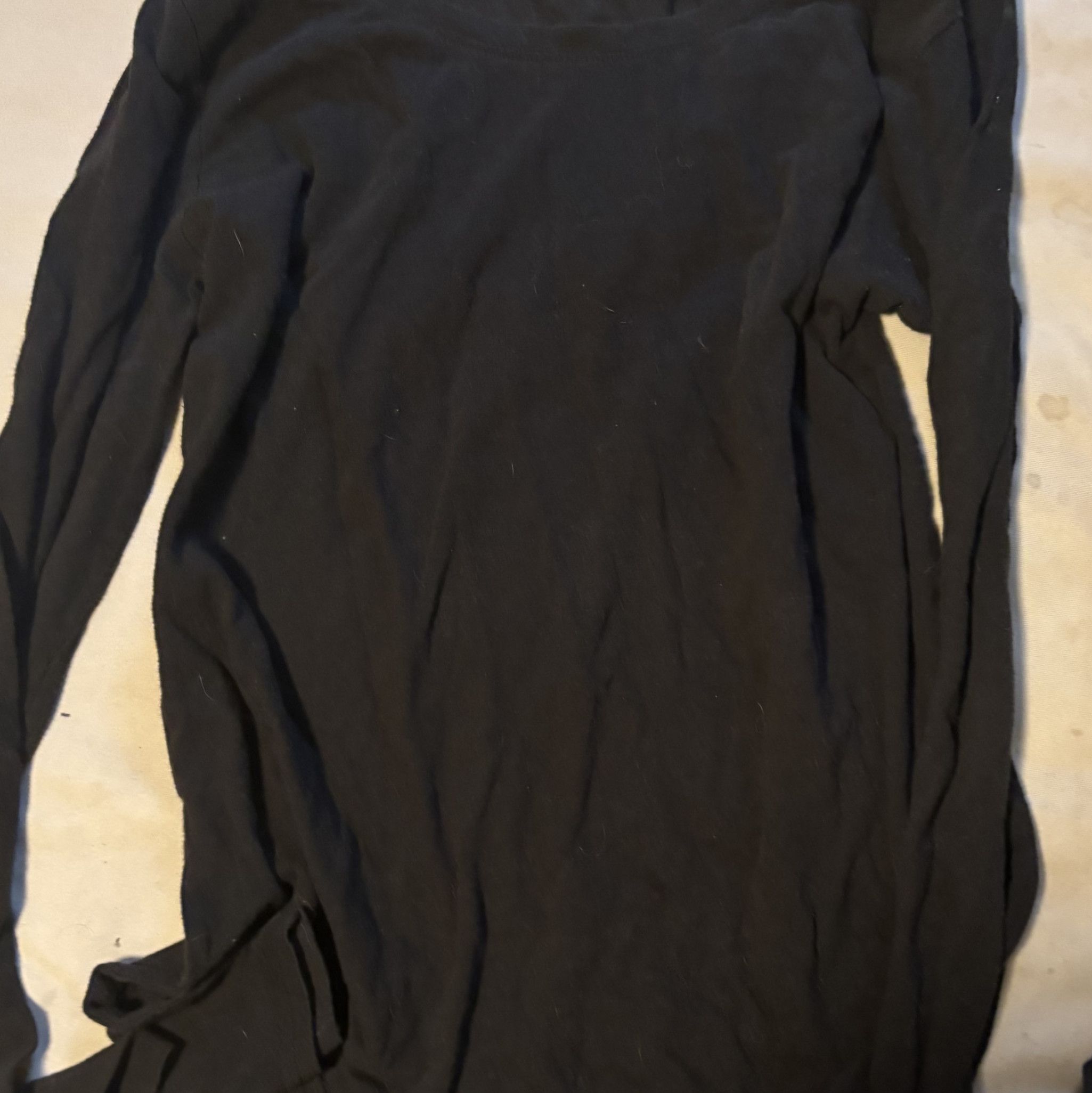 Worn Long Sleeve Black Shirt